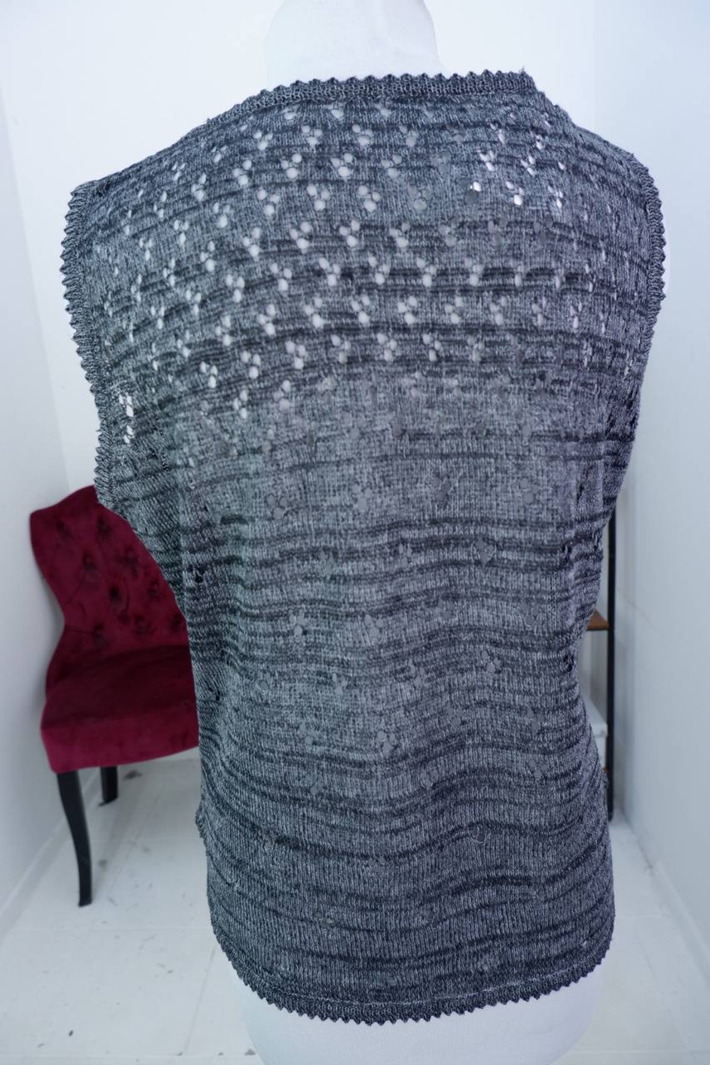 Топ или жилет Синий лен отличного качества 52 размер