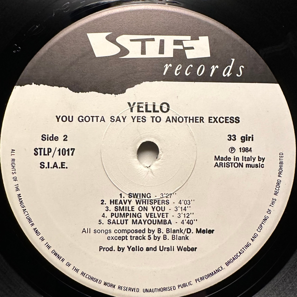 Yello - You Gotta Say Yes To Another Excess (Италия 1984г.)