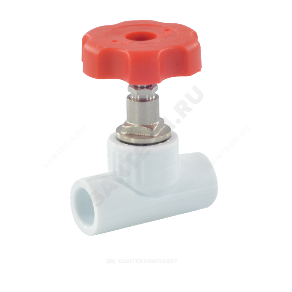 Клапан (вентиль) PP-R запорный белый Дн 32х90гр внутренняя пайка VALFEX 10146032