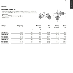 Угольник для PE-X труб аксиальный PPSU Дн 20х90гр RAUTITAN PX Rehau 11600221001