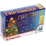 Гирлянда для дома 9,5м 100 ламп LED зелёный пров.,8 реж, IP-20, Синий