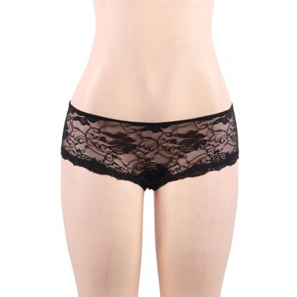 Трусики на завязках с доступом, черные, XS-S