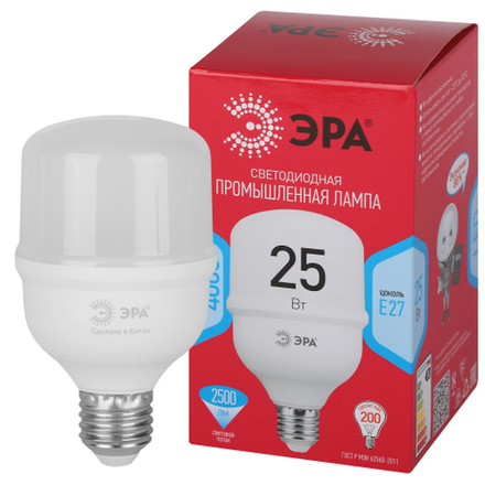 Лампа светодиодная ЭРА RED LINE LED POWER T70-25W-4000-E27 R E27 R 25 Вт колокол нейтральный белый свет