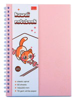 Тетрадь "Kawaii notebook" на эластичном гребне, A5, 60 л, розовый