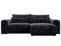 Диван угловой Лига-056 НПБ угол универсальный ВЕЛЮР TOWER 11 темно-серый