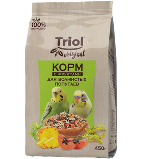 Триол Original Корм для волнистых попугаев с фруктами, 450гр.