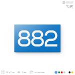 Номер на дверь 882, табличка на дверь для офиса, квартиры, кабинета, аудитории, склада, голубая 120х70 мм, Айдентика Технолоджи