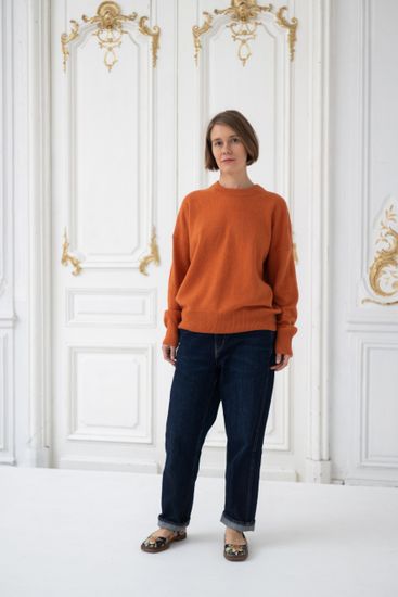 Джемпер Л.Т., 100% шерсть ягнёнка, цвет красная глина.