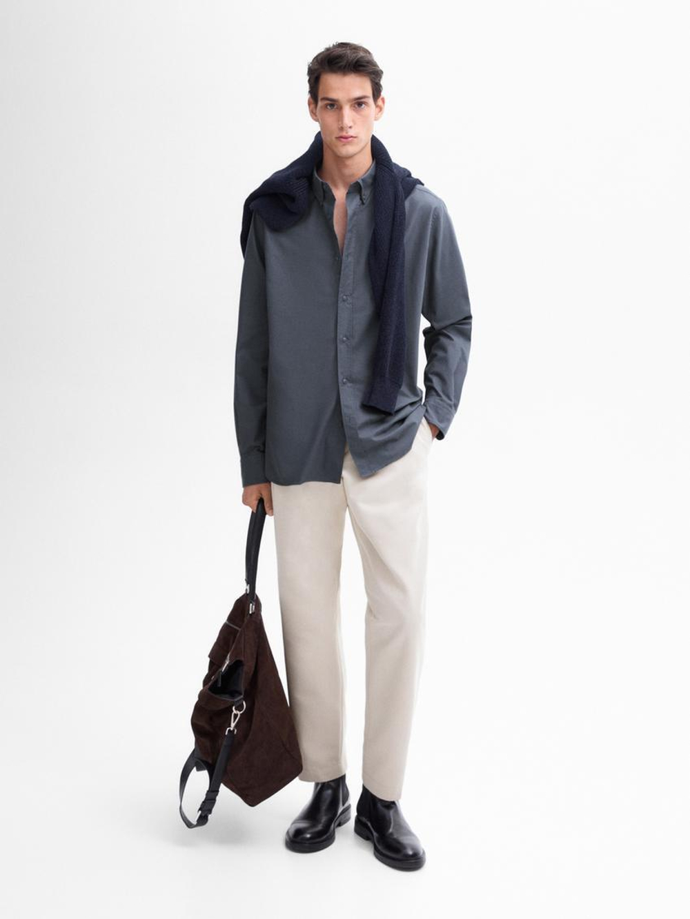 Massimo Dutti Рубашка из 100% хлопка, синий