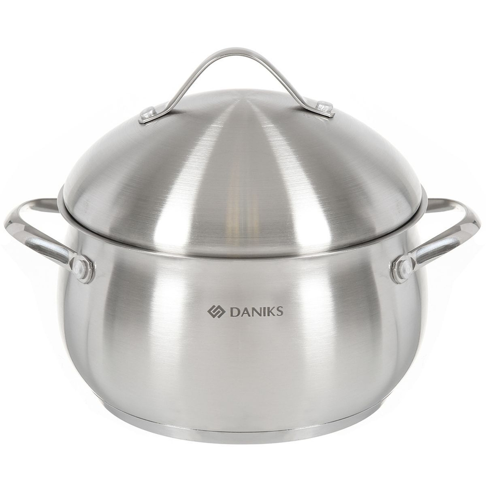 Кастрюля нерж, 3.9 л, с крыш, Daniks, Мальта, GS-01345KS-20CA, индукц
