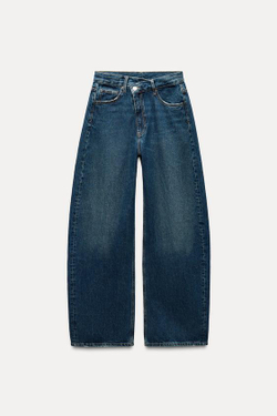 ZARA ДЖИНСЫ TRF BAGGY НА ЗАПÁХЕ СО СРЕДНЕЙ ПОСАДКОЙ, МОРСКОЙ СИНИЙ