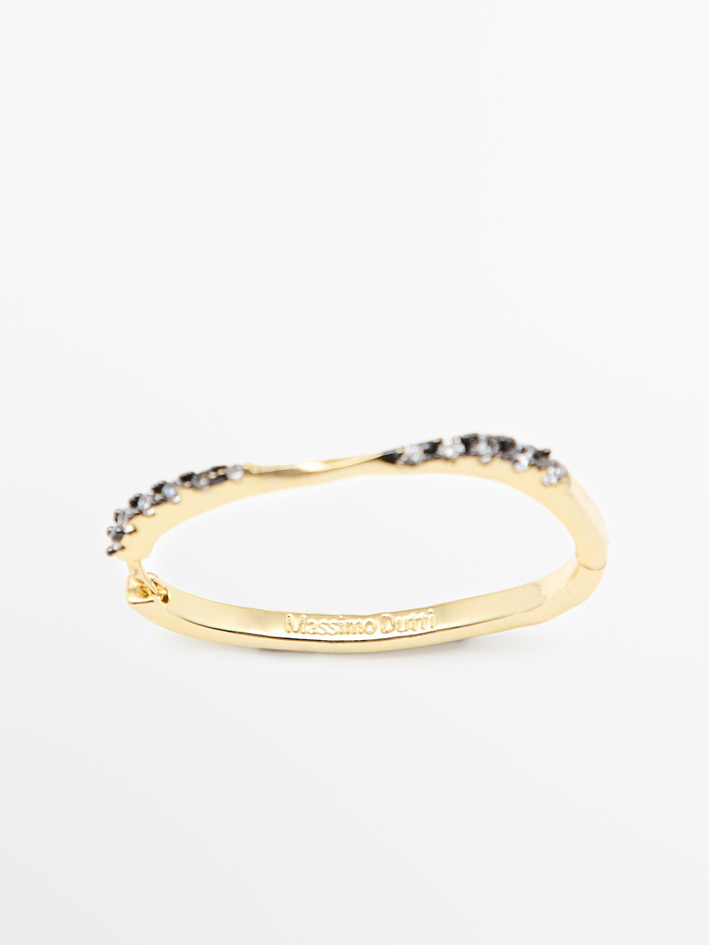 Massimo Dutti Серьги со стразами, золотистый