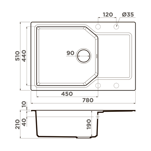 кухонная мойка Omoikiri Yonaka 78-LB-SA Artgranit/бежевый