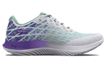 Under Armour Flow Velociti Wind 2 comfortable fabric shock absorption, non-slip, wear-resistant, breathable, lightweight, low-cut casual running shoes, women's white and purple