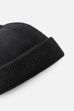 ZARA КОРОТКАЯ ШАПКА БИНИ, ЧЕРНЫЙ