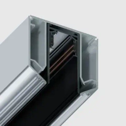 Трековая система освещения для натяжных потолков MAGNETIC S20 48V Чёрный шинопровод алюминиевый четырех-контактный низковольтный 4TRA 57x55x1500mm IP20 1.5 м. торцевые заглушки в комплекте