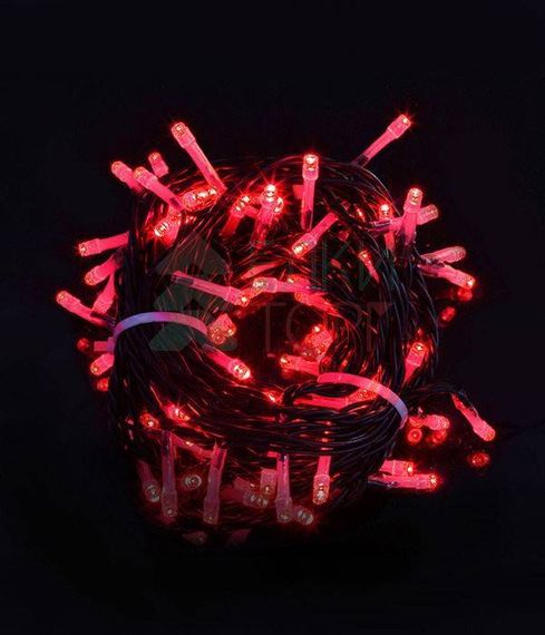 Светодиодная гирлянда мерцающая 10 м, 220-230V., 100 красных LED ламп, черный ПВХ, Beauty Led (PST100BL-11-2R)