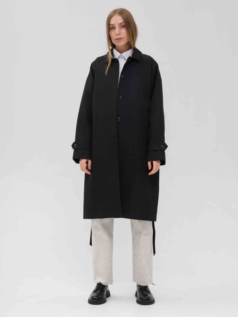 Плащ FOS Средней длины Женский Черный