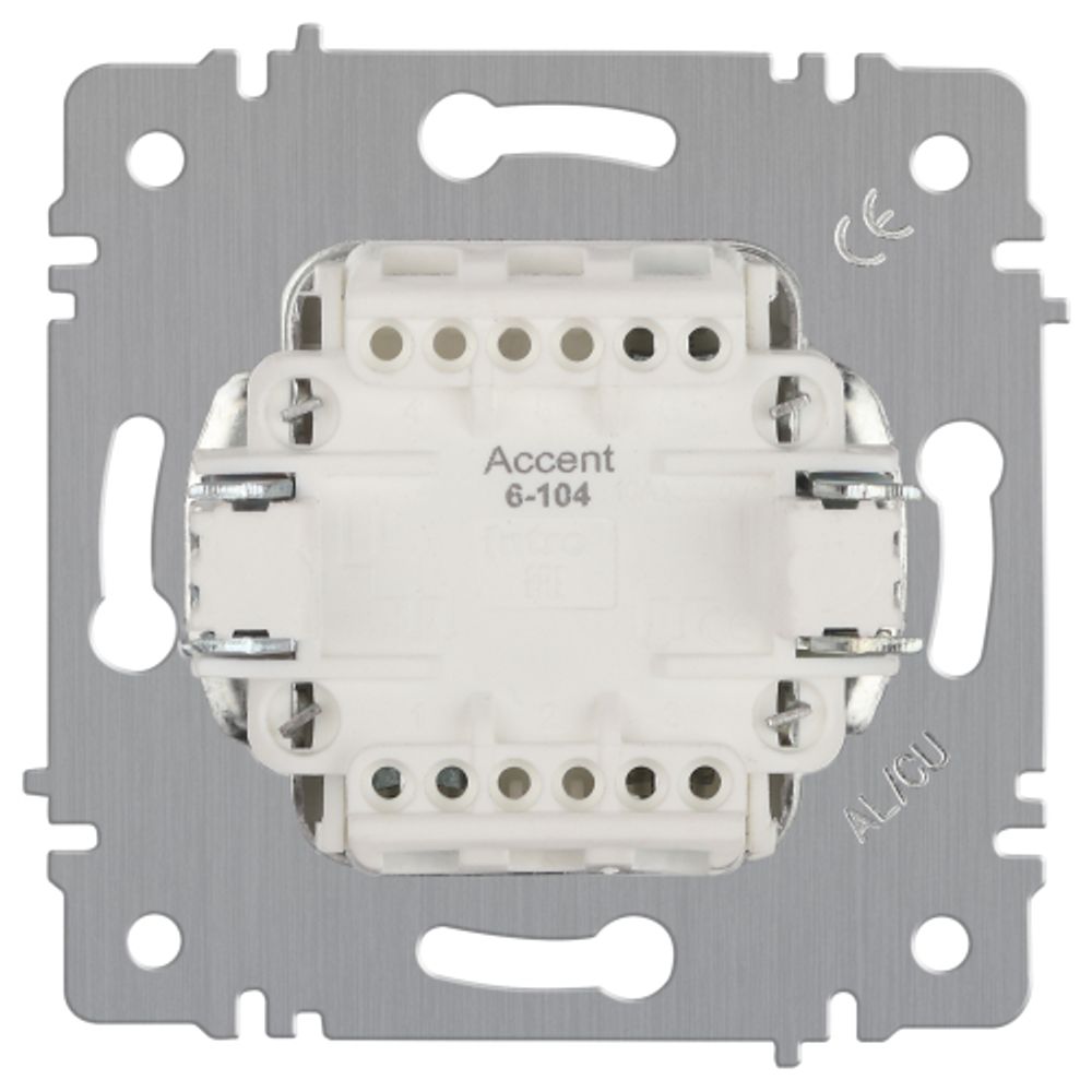 Выключатель Intro Accent 6-104-01 двойной, 10А-250В, IP20, СУ, AL/CU, белый
