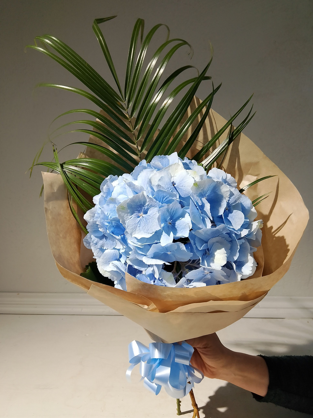 Комплимент с гортензии небесно-голубого цвета (М0030)
