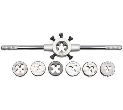 ЗУБР 8 предм., сталь 9ХС, набор плашек на карточке (28128-H8)