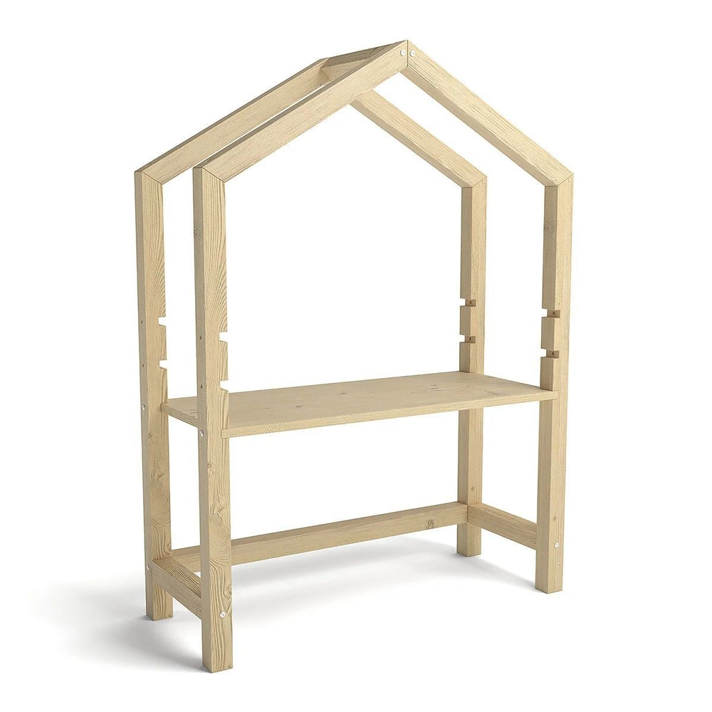 Стол письменный 97х40х133, Вильям, парта домик, детский и школьный, массив сосны, растущая парта для школьника с регулировкой высоты столешниц, Dipriz