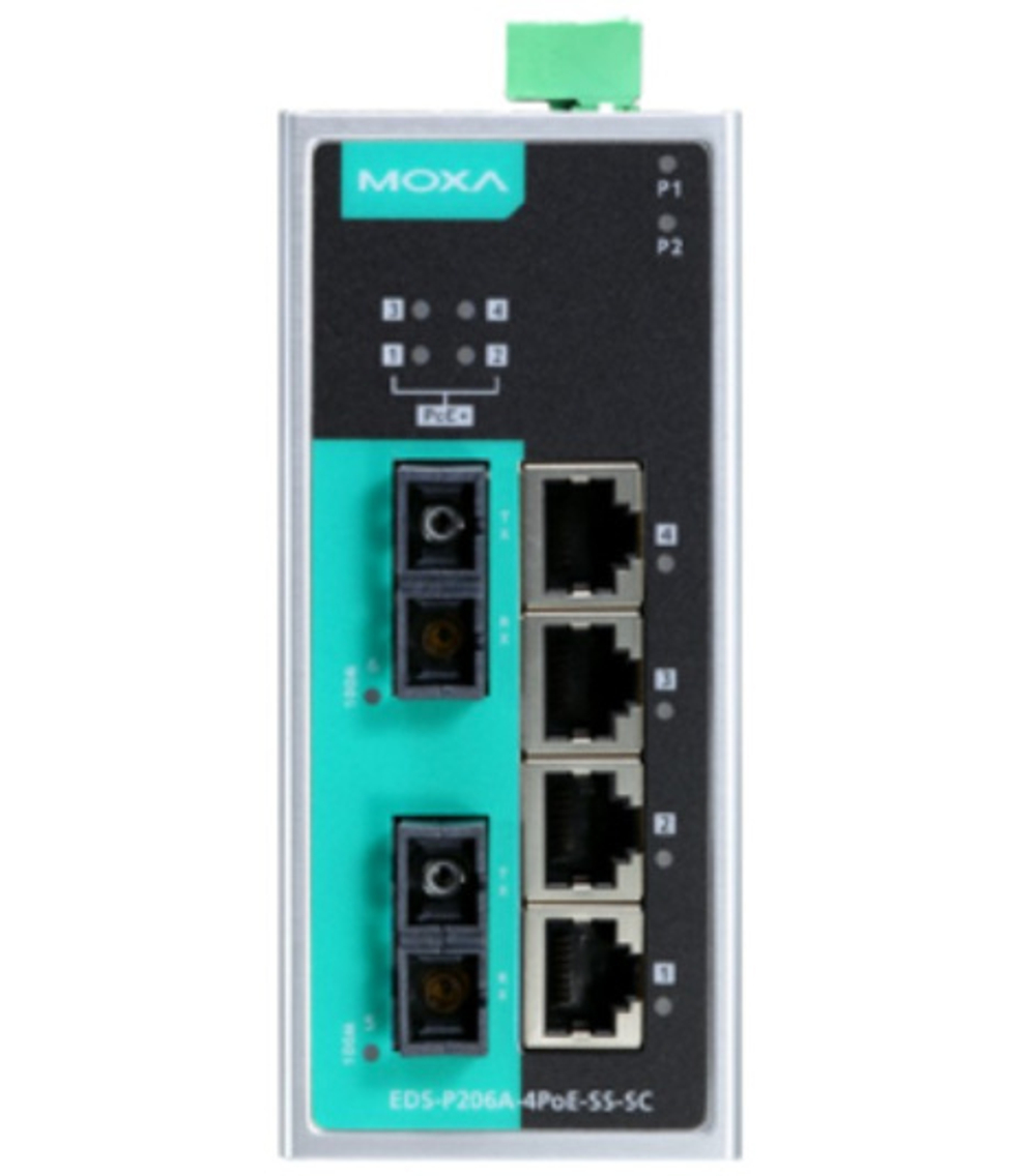 Коммутатор PoE MOXA EDS-P206A-4PoE-SS-SC-T