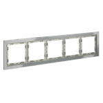 Рамка стеклянная VOLTUM S70 на 5 постов, (сталь, стекло)