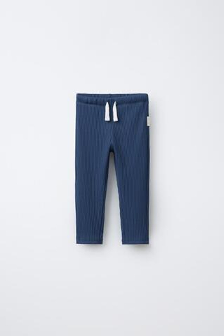 ZARA ОДНОТОННЫЕ ЛЕГИНСЫ С НАШИВКОЙ, ЯРКО-СИНИЙ