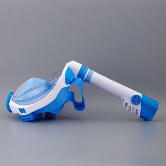 Маска детская полнолицевая Sargan Галактика премиум белая/голубая