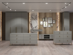 Шкаф для одежды, угловой, Аляска, серый