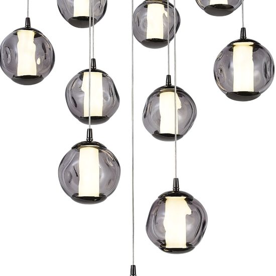 SL6520.403.13 Светильник подвесной ST-Luce черный жемчуг/прозрачно-дымчатый LED 1*65W 4000K HELMI