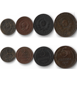 Набор из 4-х медных монет 1924 (1, 2, 3 и 5 копеек) СССР (VF)