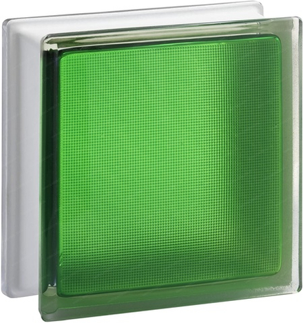 Стеклоблок Vitrablok Самба Изумруд 19x19x8 - окрашенный внутри