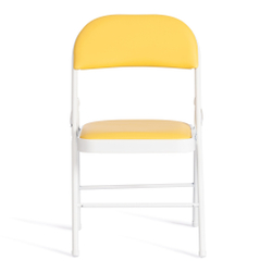 Стул складной FOLDER (mod. 3022G) каркас: металл, сиденье/спинка: экокожа, 46.5 х 47.5 х 79 см, yellow (желтый) / white (белый) (Комплект из 6 шт.)