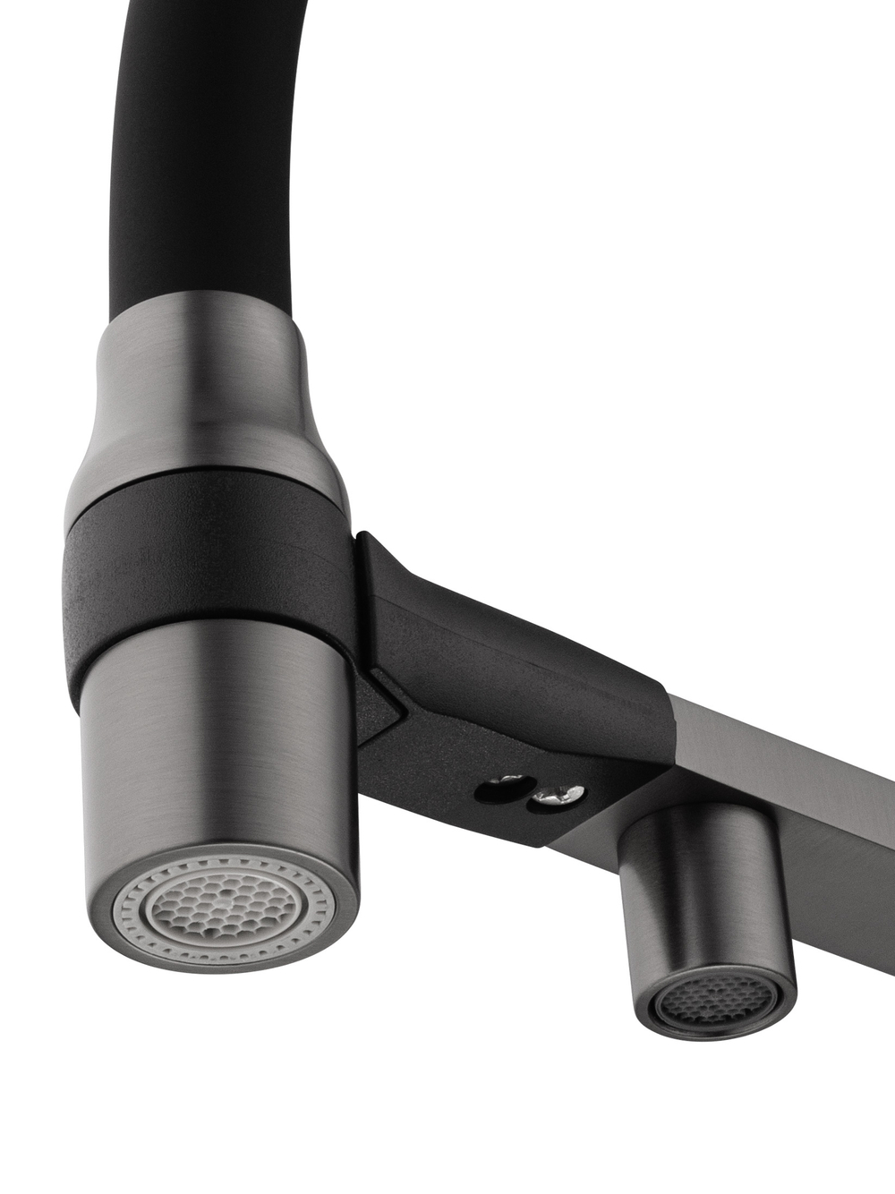 Смеситель для кухни с гибким изливом и подключением фильтра WONZON & WOGHAND, Темный графит (WW-88458013-BGM)