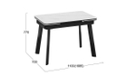 Стол кухонный обеденный раздвижной Черный муар/Керамика матовая черный мрамор 110(169)х70х77 см