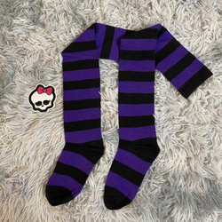 Чулки фиолетовые полосатые