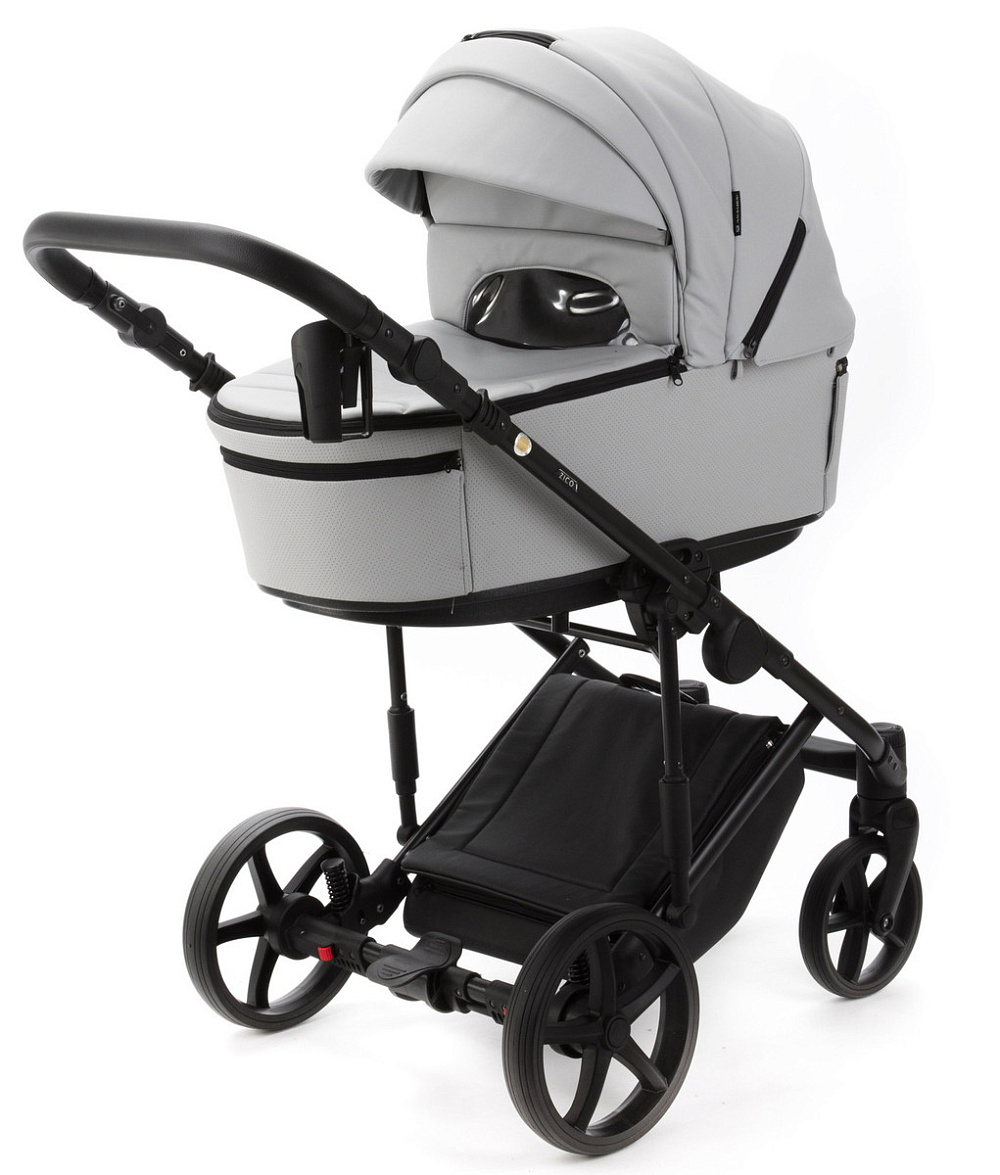 Детская коляска Adamex Zico Deluxe New 3 в 1 ZN-SA03 СВЕТЛО-СЕРАЯ КОЖА