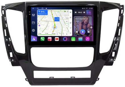 Магнитола для Mitsubishi Pajero Sport 3 2016-2020 АКПП (поддержка 360, климата и БК) - FarCar BM1181M монитор 9.5" QLED на Android 14, TS10, 4+32Гб, CarPlay, 4G SIM-слот