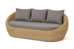 "Барселона" диван из искусственного ротанга трехместный, цвет соломенный