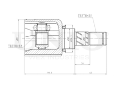 ШРУС внутренний правый UNIO CVJ-30160