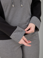 Костюм с брюками КБ-016П/черносерый-надпись