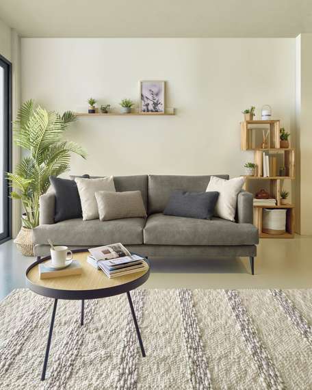 Полка Abilen из шпона дуба и белого лака 120 x 13,5 cm