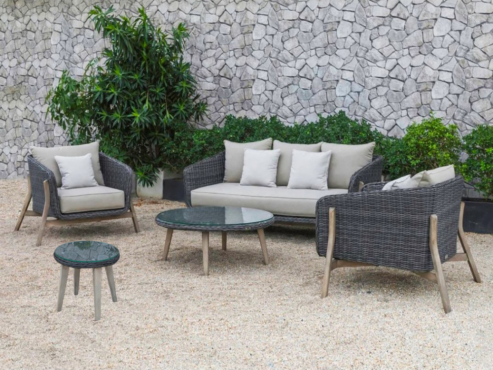 Комплект плетеной мебели Tagliamento Jura, серый, натуральный