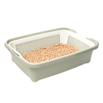 Туалет для кошек высокий с сеткой "Дюна", оливковый 420*320*125мм, Gamma