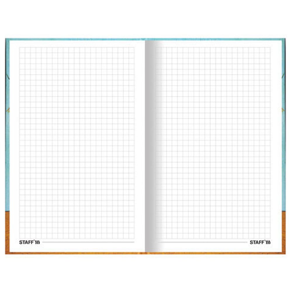 Блокнот А5 (134х206 мм), 80 л., твёрдый, клетка, выборочный лак, STAFF, "Подсолнухи", 114422