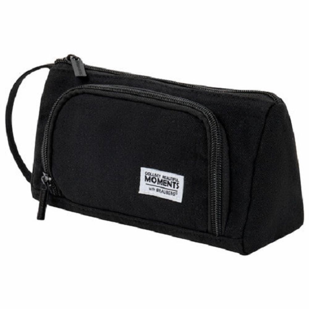 Пенал мягкий трапеция 220*100*80 Brauberg Black, с ручкой, полиэстер
