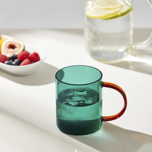 СКУГГСТАББ SKUGGSTUBB Кружка 410 мл, зеленая/коричневая