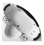 Ванна акриловая Gemy Glass Panel G9025-II B 155х155 белая с гидромассажем